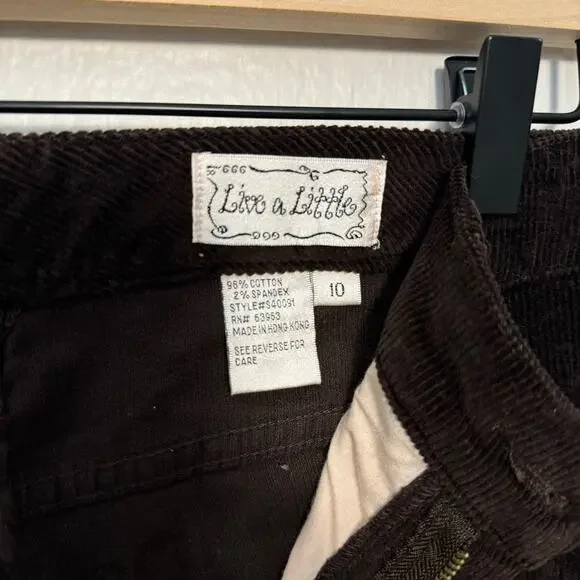 Vintage Y2K Live a Little Womens Brown Corduroy Pants High-Waist Retro Size 10 - Picture 4 of 10